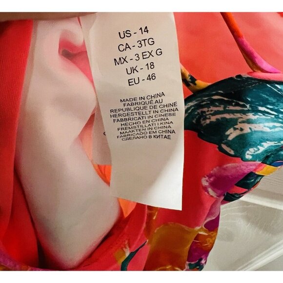 La Blanca Women's Pink Standard Twist Keyhole One Piece Swimsuit Push-Up Size 14 - Picture 5 of 9